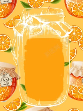 橙汁果汁海报背景模板背景