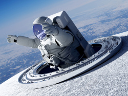 太空装备创意宇航员与星球未来科技高清图片