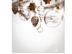 节日新年贺卡手绘圣诞节海报矢量背景高清图片