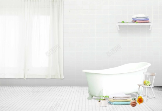 淘宝浴室居家海报背景模板背景