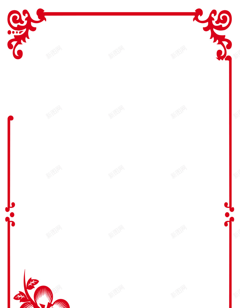 新年红色边框psd分层H5背景psd设计背景_88icon https://88icon.com H5背景 中国风 新年 新年促销 新年背景 福字 红色 边框 送礼