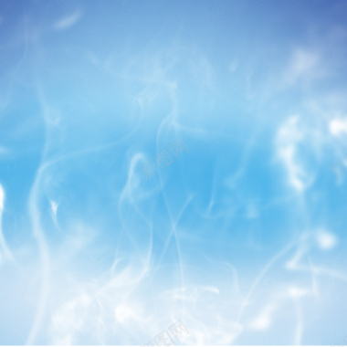 蓝色素雅云雾背景摄影图片