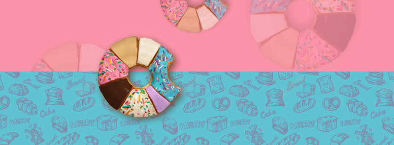 美味甜甜圈卡通拼接bannerpsd设计背景_88icon https://88icon.com 下午茶 咖啡厅 咖啡店 奶油 慕斯蛋糕 烘焙坊 私房甜品店 芝士蛋糕 茶餐厅 蛋挞 蛋糕店 面包店