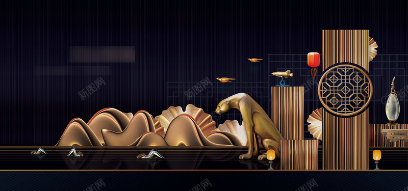 高端大气新中式地产bannerjpg设计背景_88icon https://88icon.com 别墅地产 商业地产 地产 地产会议背景 地产广告 山水地产 房地产 房地产背景 高端地产 黑金地产