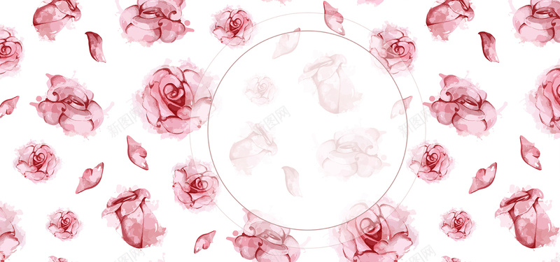 水彩质感底纹梦幻banner矢量图背景