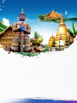 玉佛泰国旅游宣传海报高清图片