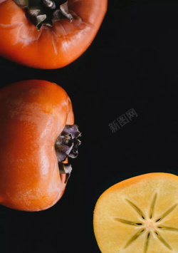 柿子特写食品宣传海报高清图片