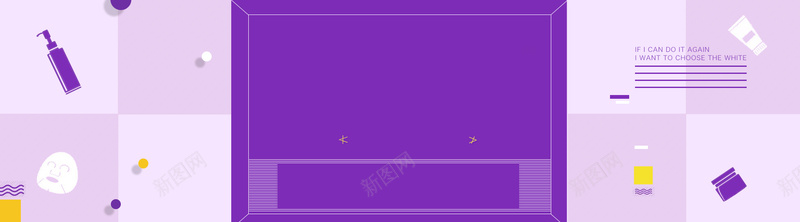 电商边框紫色banner背景背景