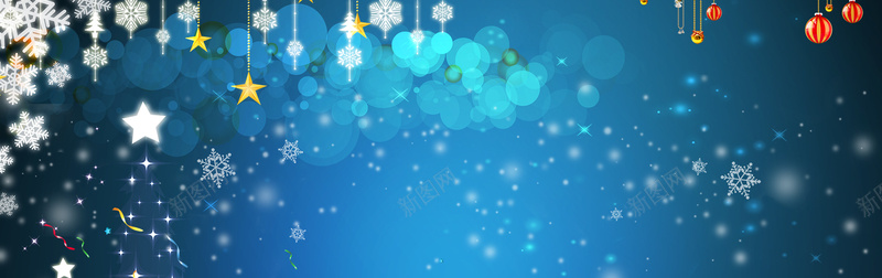 雪花圣诞蓝色背景背景
