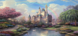 城堡油画油画背景图高清图片