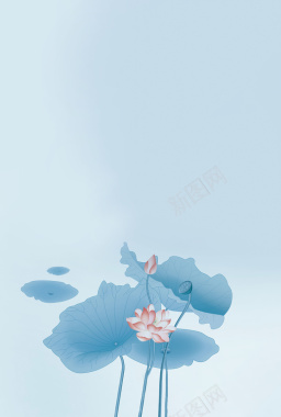 中国风水墨荷花二十四节气海报背景背景