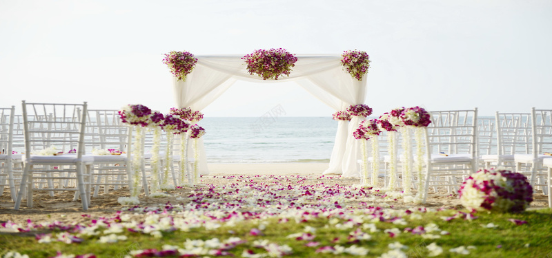 海边婚礼背景背景