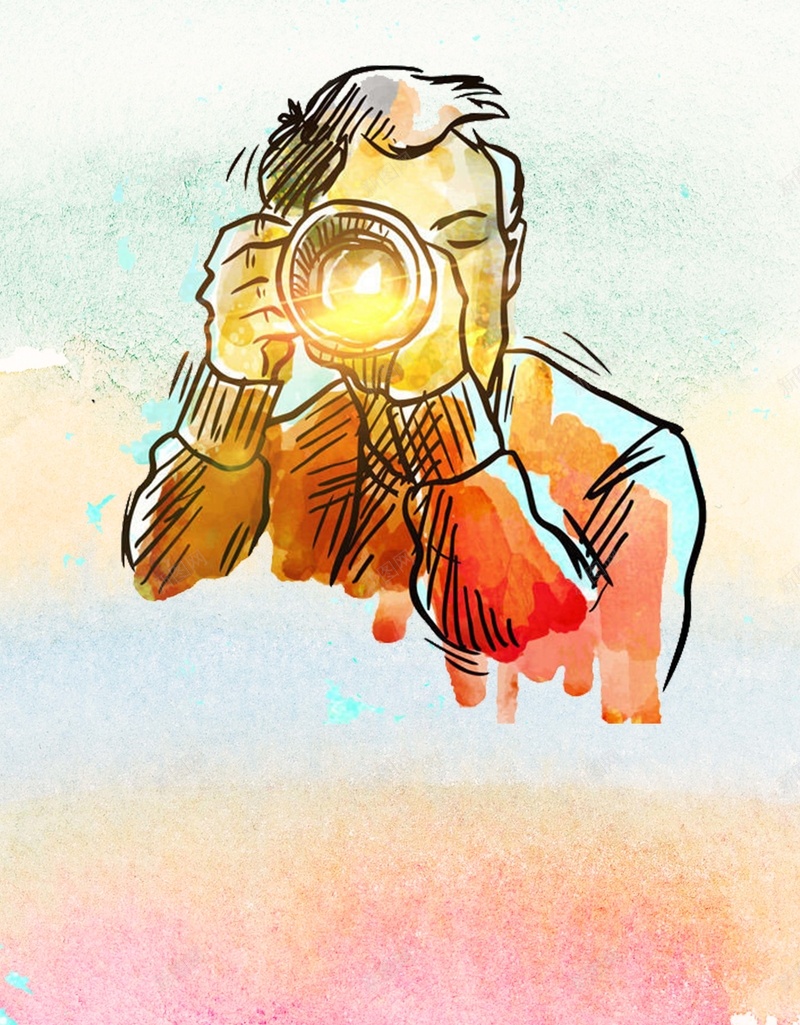 水彩手绘摄影社团招生纳新海报psd设计背景_88icon https://88icon.com 手绘 招生 摄影 摄影比赛 水彩 海报 社团 纳新