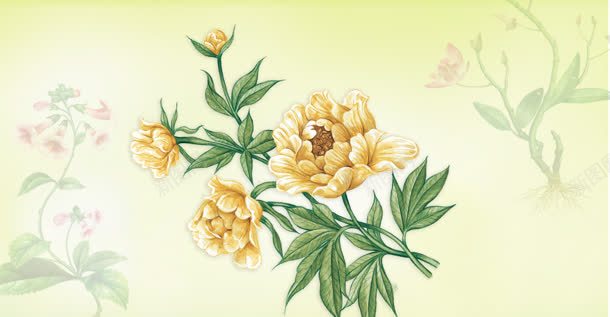 花朵背景壁画矢量元素jpg设计背景_88icon https://88icon.com 元素 图片 壁画 矢量 背景 花朵