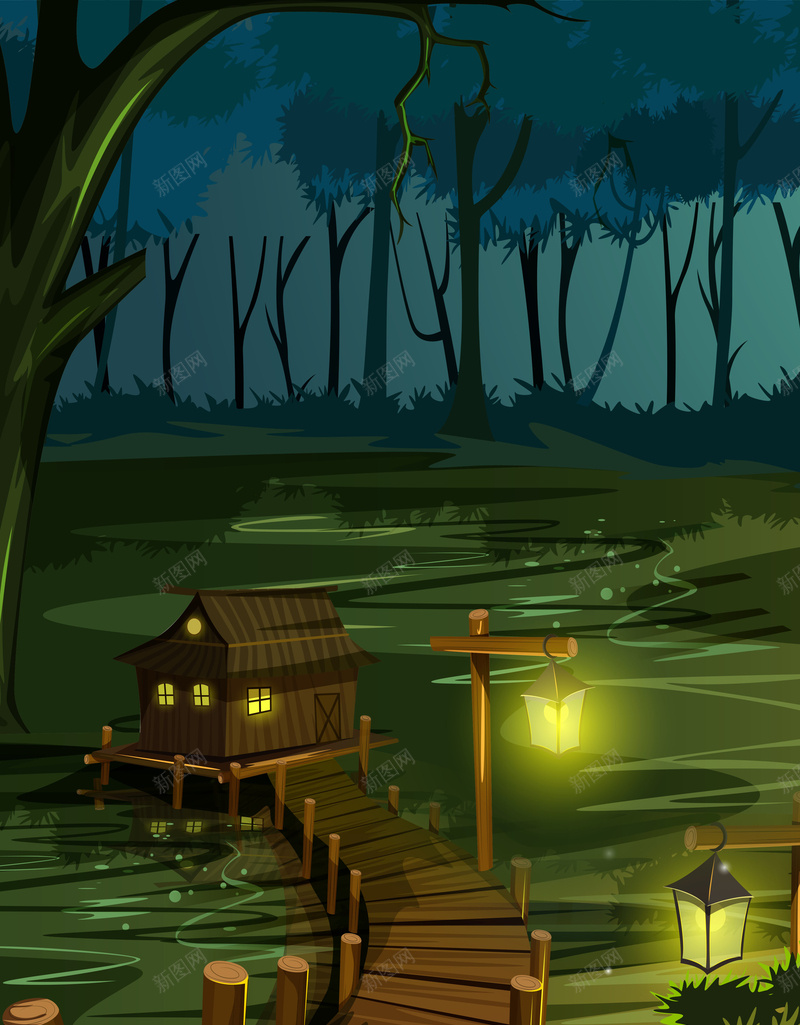 唯美插画风景森林旅游海报背景psd设计背景_88icon https://88icon.com 丛林 丛林之旅 唯美插画 小溪小屋 探索之旅 插画 旅游 旅行 树枝 森林 漂流 风景