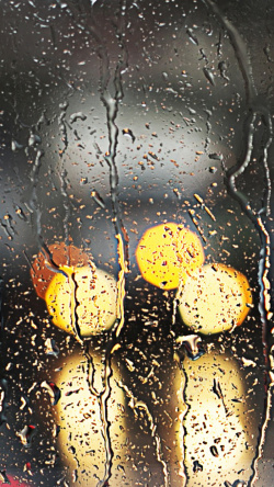 玻璃雨珠雨中景色手机H5背景高清图片