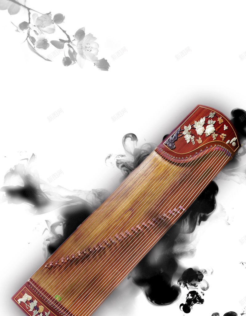 复古中国风文化海报背景psd设计背景_88icon https://88icon.com 中国文化 中国风 中式 乐器 古典 古筝 复古 文化 水墨 海报 素材 背景