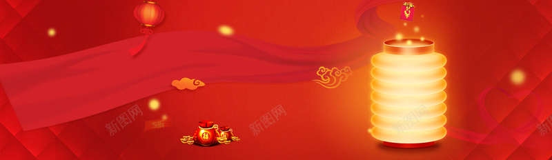 欢度春节狂欢红色banner背景背景