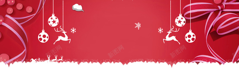 圣诞圣诞节红色电商狂欢banner背景