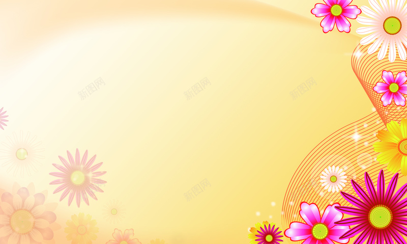 金色花朵展板背景psd设计背景_88icon https://88icon.com 小清新 展板 纹理 背景开心 花朵 质感 金色 雏菊