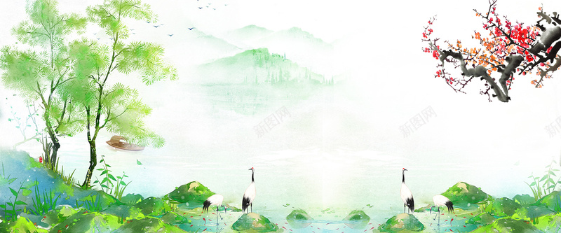 中国风水彩画背景