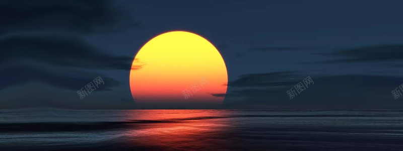 海上红日背景背景