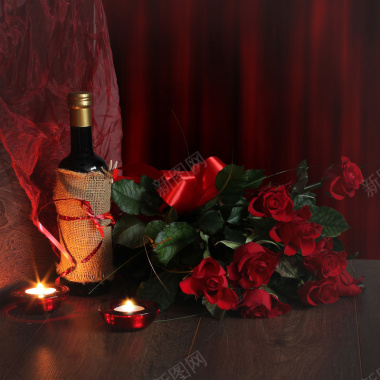 简约时尚浪漫玫瑰红酒广告背景