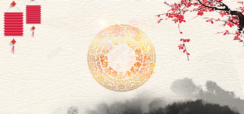 春节底纹中国风棕色banner背景背景