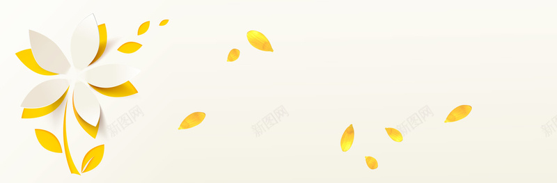 黄色立体花朵背景背景