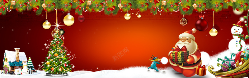 圣诞节红色喜庆海报背景背景