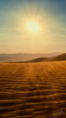 黄昏沙漠景色H5背景摄影图片