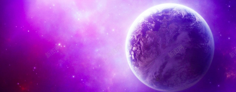 紫色星空星际科幻海报背景