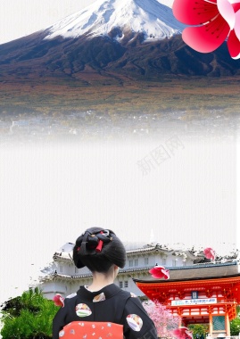 日本旅游城市印象旅游海报背景背景
