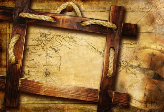 航海地图背景与木框背景