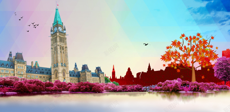 魅力加拿大旅游之都宣传海报背景jpg设计背景_88icon https://88icon.com 创意广告 加拿大城市 加拿大旅游 加拿大留学 城市印象 建筑标志 开心 政府展板 海报背景 魅力加拿大