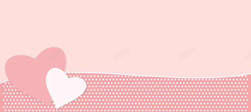 扁平粉色圆点与心形jpg设计背景_88icon https://88icon.com 可爱 圆点 少女心 心形 扁平 浪漫 海报banner 白色 粉色
