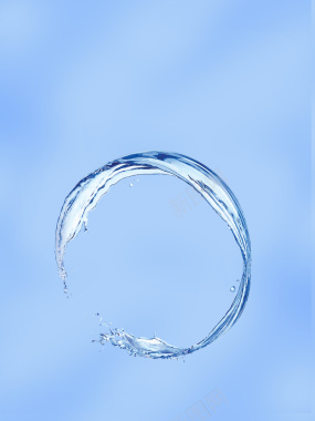 蓝色半圆形透明水圈分层背景背景