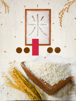 丰收谷类大米绿色食品促销推广海报高清图片