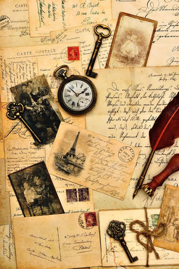 复古信件与钥匙jpg设计背景_88icon https://88icon.com 信件 图片素材 复古 复古信件与钥匙图片 复古信件与钥匙图片素材下载 怀旧 怀表 纸 纸张 羽毛笔 老怀表 背景花边 边框相框 钥匙