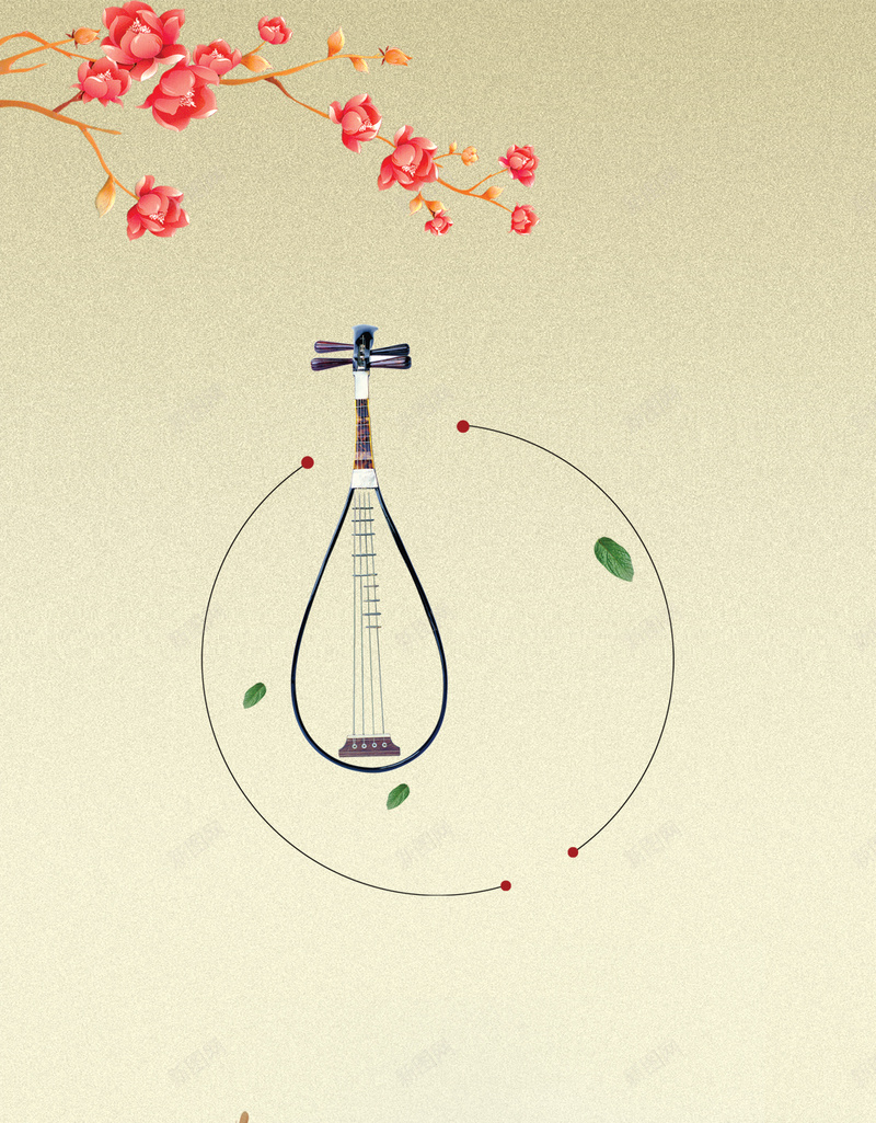 中国风古筝文化H5背景psd设计背景_88icon https://88icon.com 中国风 古代音乐 古文化 古筝 文化 文化背景 花瓣 荷叶 音乐 黄底