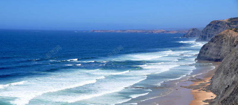 西班牙海岸背景图jpg_88icon https://88icon.com 大海 悬崖 摄影 海岸 海报banner 海浪 蓝色 西班牙 风景