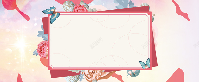 三八妇女节大气简约bannerpsd设计背景_88icon https://88icon.com 38 化妆品 大气 女生节 女神节 女装 妇女节 服装 标题框 渐变背景 电商 简约 花朵 蝴蝶