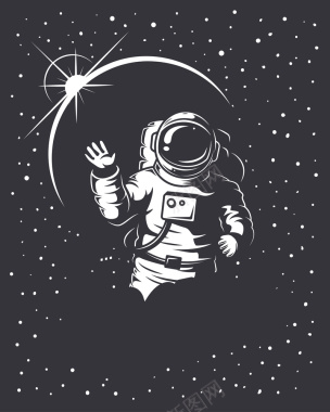 宇航员宇宙星球黑色背景背景