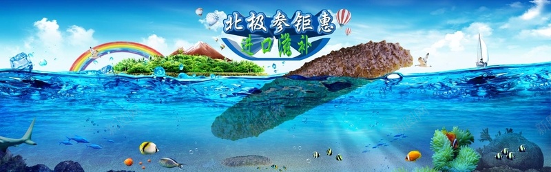 海参banner摄影图片