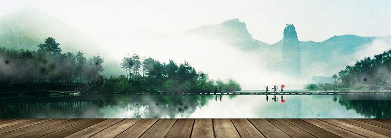 中国风绿色水彩养生类背景背景