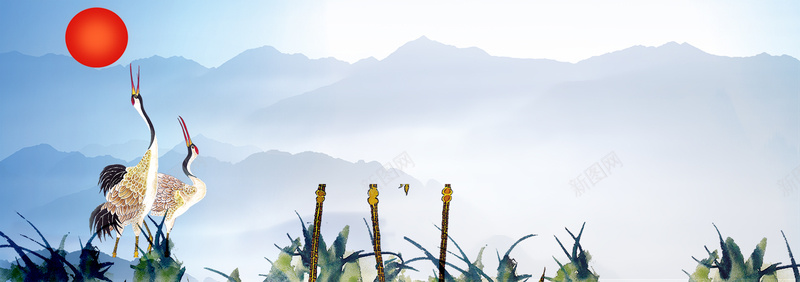 99重阳文艺丹顶鹤山脉bannerpsd设计背景_88icon https://88icon.com 九月初九 关爱老年人 养老院海报 卡通老年人 夕阳红 尊贤 敬老院海报 社区 老年文化 老年社区 重阳佳节