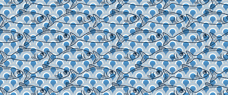 蓝色小鱼纹理质感图背景