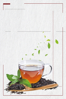 祁门红茶夏季凉茶海报背景背景
