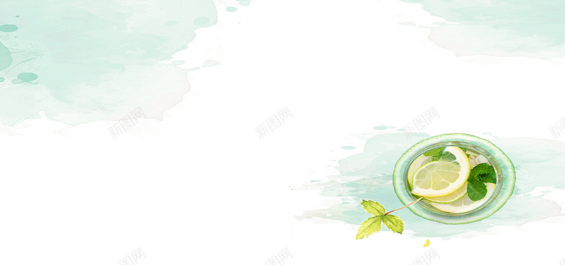夏天小清新淡绿色餐饮海报banner背景psd设计背景_88icon https://88icon.com 叶子 夏天 天猫 小清新 手绘 文艺 柠檬 水彩 淘宝 玻璃杯 电商 绿色 食品 餐饮 饮料