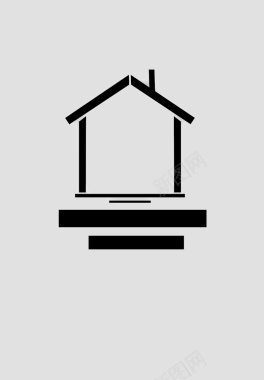 极简个性黑色线框家庭房屋背景背景